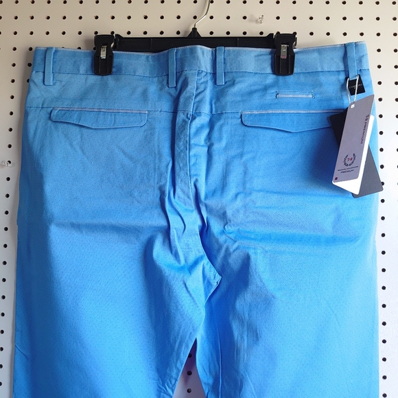T.R Premium Mini Dot Chino Pants Blue Size 38x34 - Picture 4 of 12